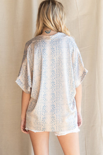 Satin Taupe Leopard Top