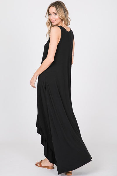 Ruffled Maxi High Low with Pockets