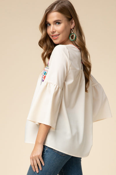 Embroidered Floral Top