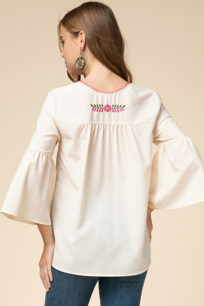 Embroidered Floral Top