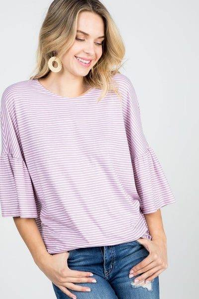 Lavender striped bell with Sleeves