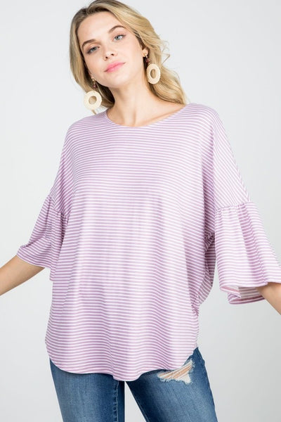 Lavender striped bell with Sleeves