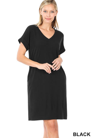 Black T-shirt dress