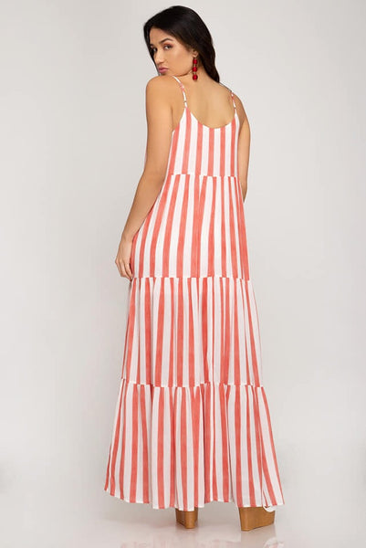 Maxi Striped Summer Sun Dress