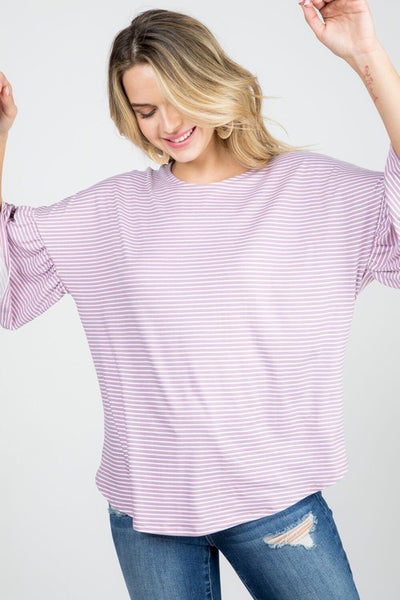 Lavender striped bell with Sleeves