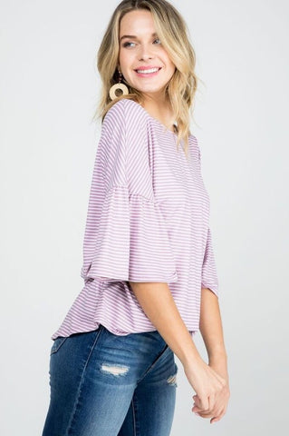 Lavender striped bell with Sleeves