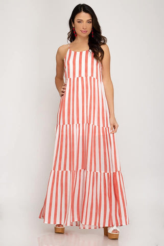 Maxi Striped Summer Sun Dress