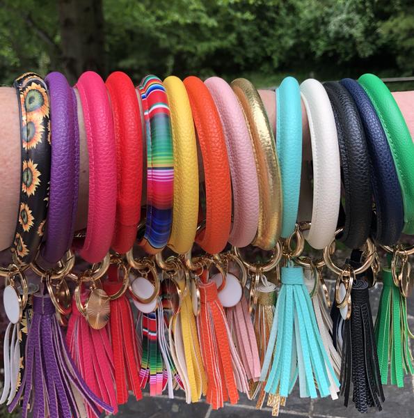 Tassels Keyring Bracelets Party Gifts Wristlet Bracelet Keychain Bracelet Circle  Key Ring Bangle Fashion Chain For Women Multi Colors RRF11976 From  Are_beautiful, $1.5